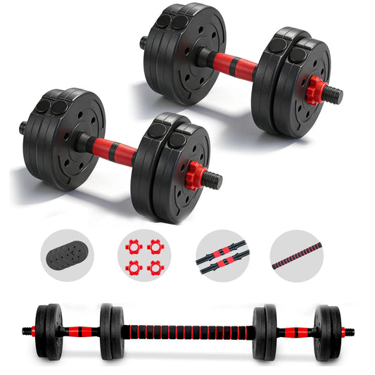 22lb 2-in-1 Adjustable Dumbbell & Barbell Set for Home