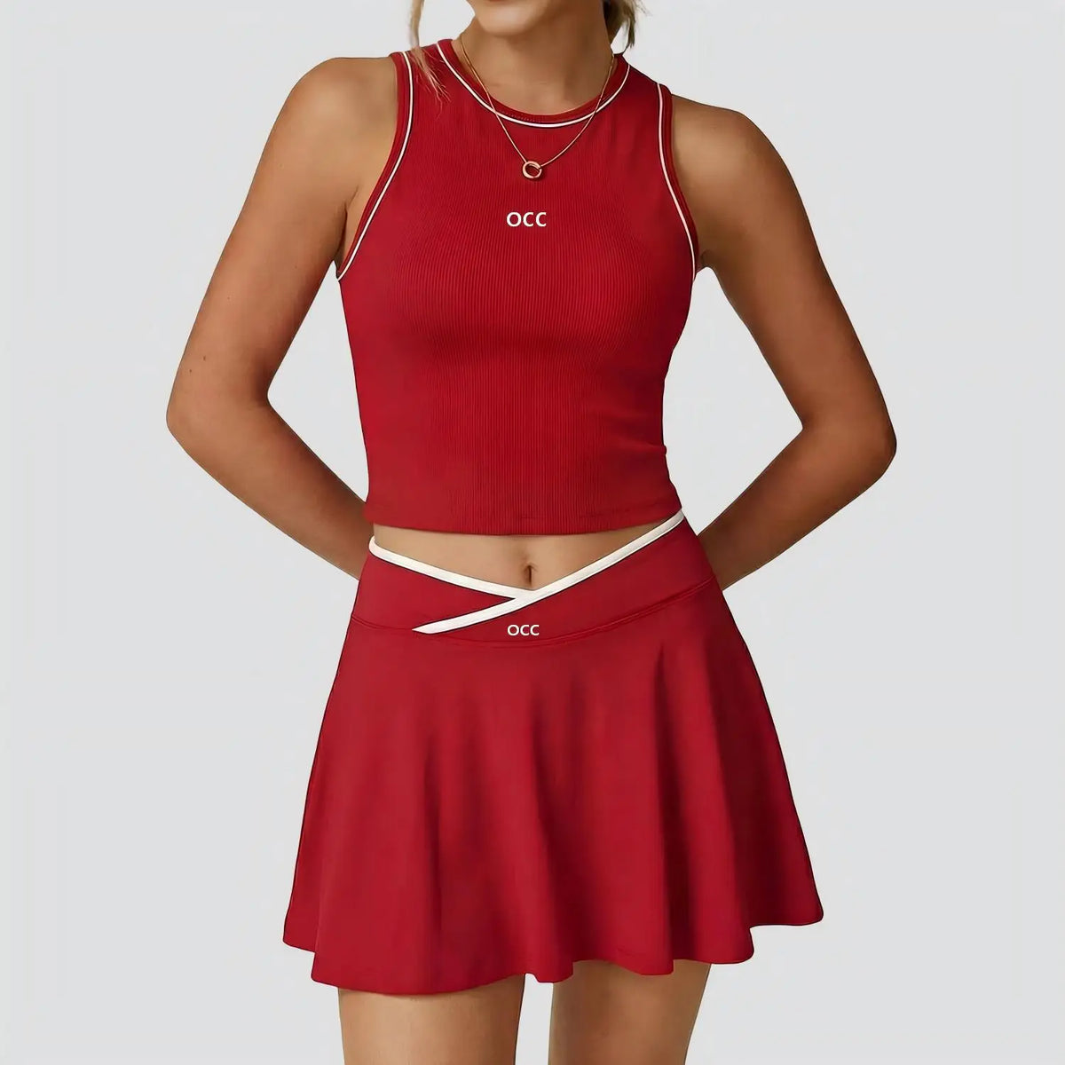 Tennis skirt set, golf half body patchwork skirt