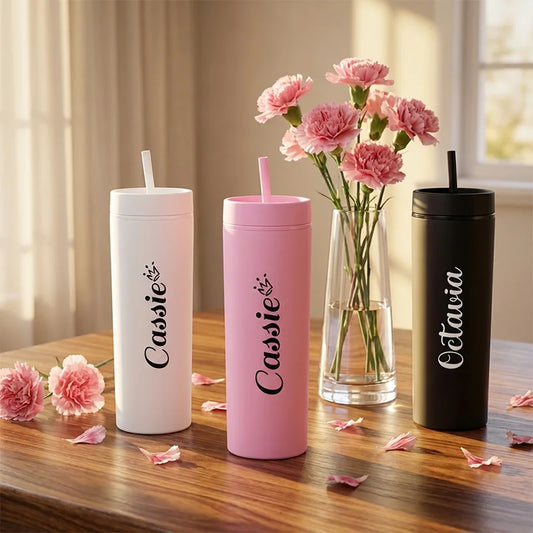 Personalized Slim Skinny Tumblers 16oz Matte Acrylic