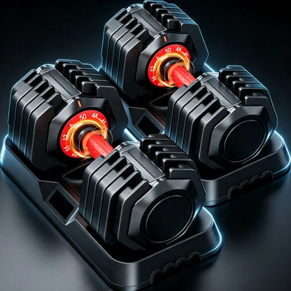 50LB Adjustable Weight Dumbbell Set Pair, Multi Weight