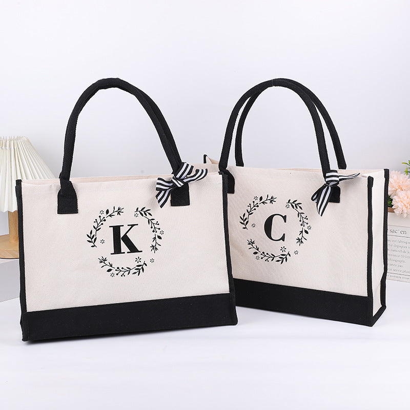 Canvas Tote Bag Letter Birthday Wedding Gift Personalized