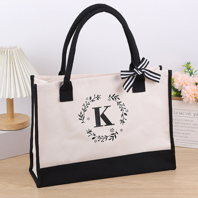 Canvas Tote Bag Letter Birthday Wedding Gift Personalized