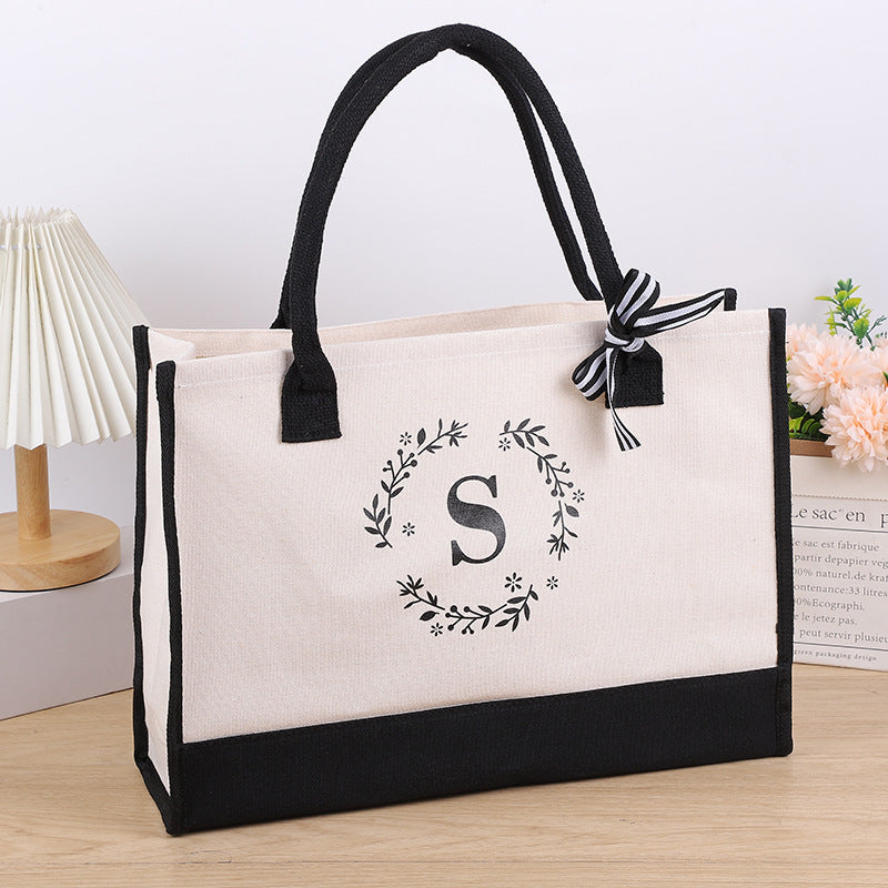 Canvas Tote Bag Letter Birthday Wedding Gift Personalized