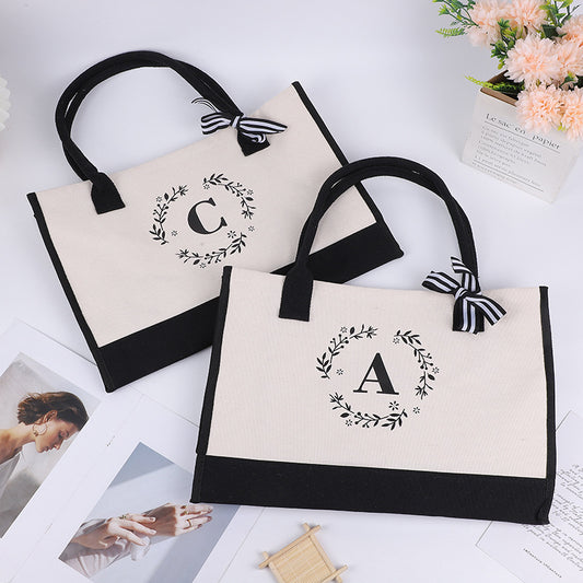 Canvas Tote Bag Letter Birthday Wedding Gift Personalized