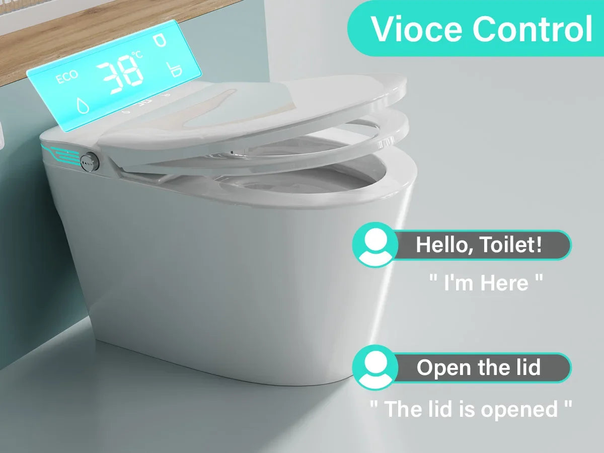 Elongated Smart Toilet with Bidet Built in