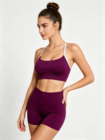 Women's 2Pcs Yoga Set Trim Sports Bra