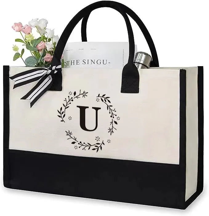 Canvas Tote Bag Letter Birthday Wedding Gift Personalized