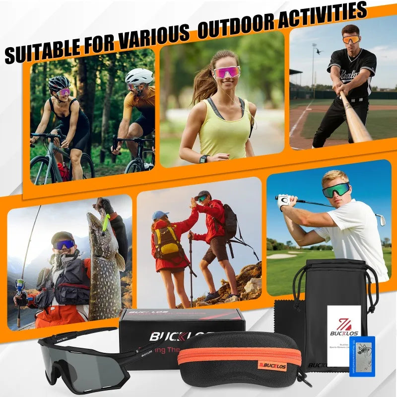 BUCKLOS Polarized Cycling Glasses UV400 Road