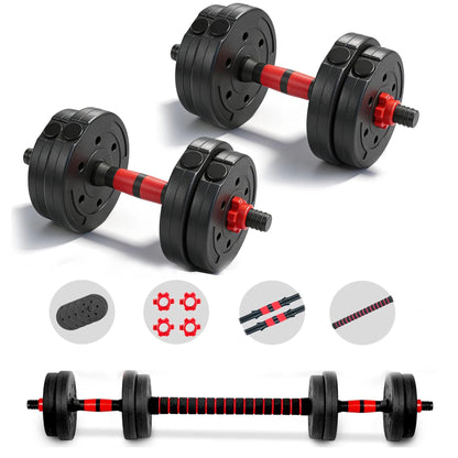 22lb 2-in-1 Adjustable Dumbbell & Barbell Set for Home