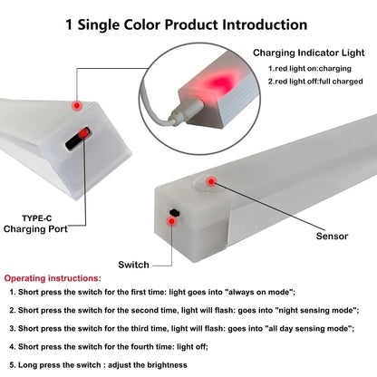 Wireless USB Rechargeable Motion Sensor LED