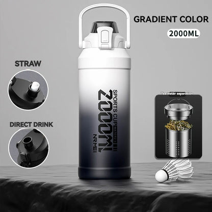 Thermos Water Bottle With Straw Handle Cup 316