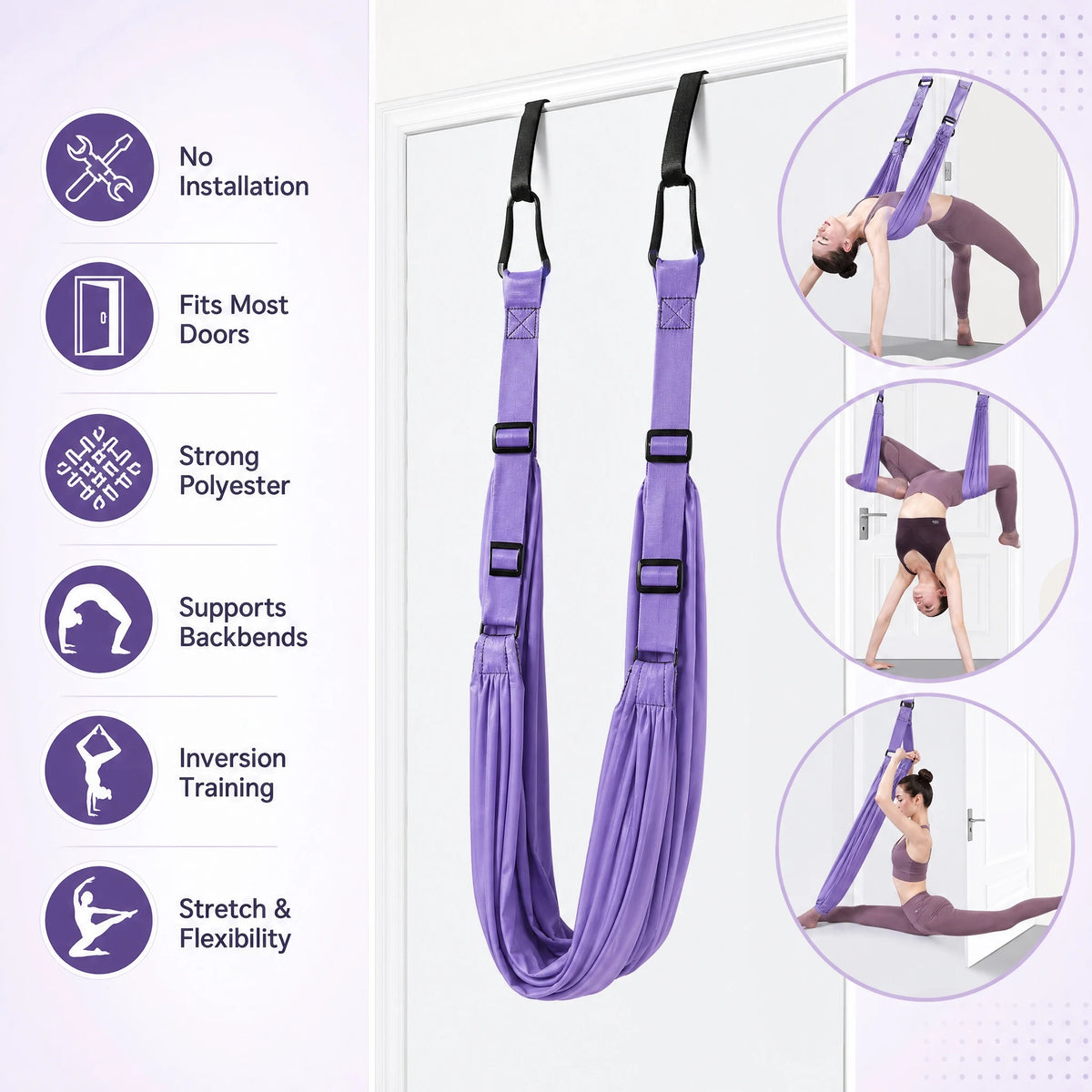 Advanced Purple Aerial Yoga Rope - Professional