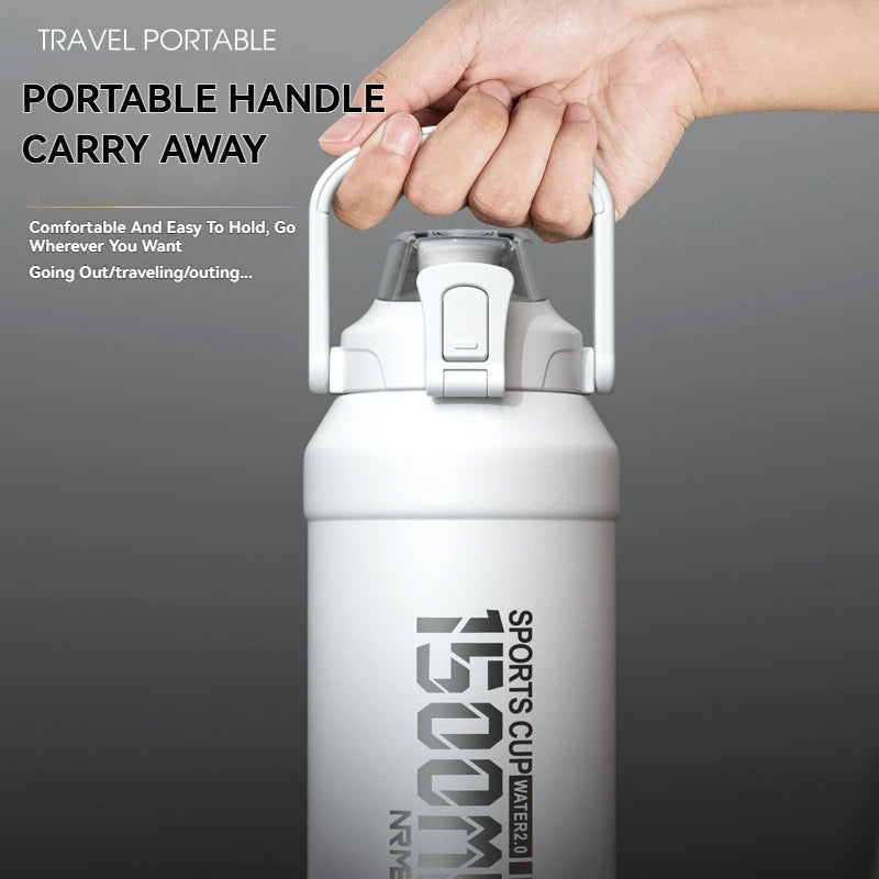 Thermos Water Bottle With Straw Handle Cup 316