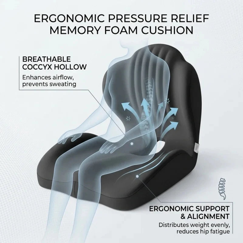 Ergonomic Memory Foam Seat Cushion