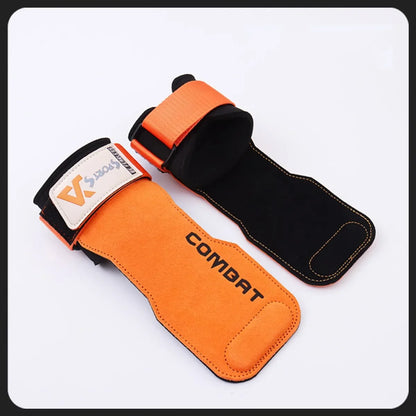 3-layers Cowhide Gym Gloves Grips Anti-Skid Weight