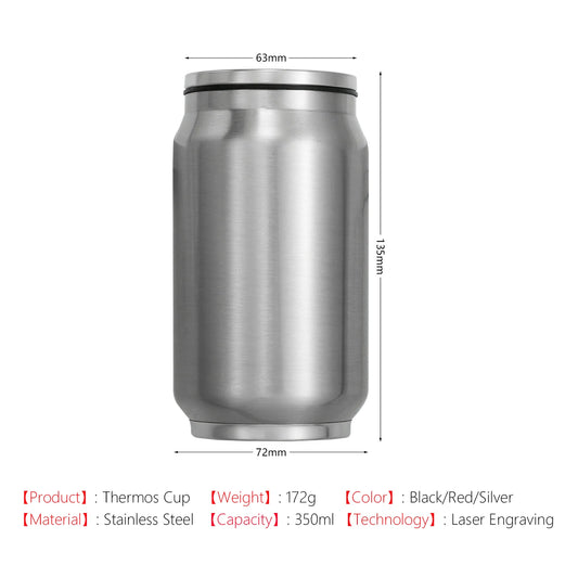 Custom LOGO Name Coffee Thermos Cup Water Bottle