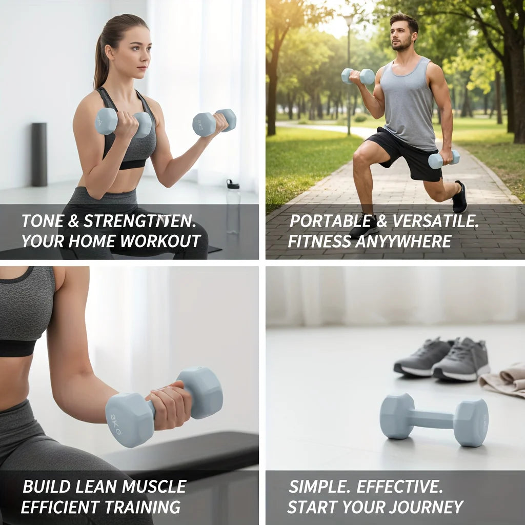 2pc 1kg Women's Dumbbell Set Home Gym Yoga