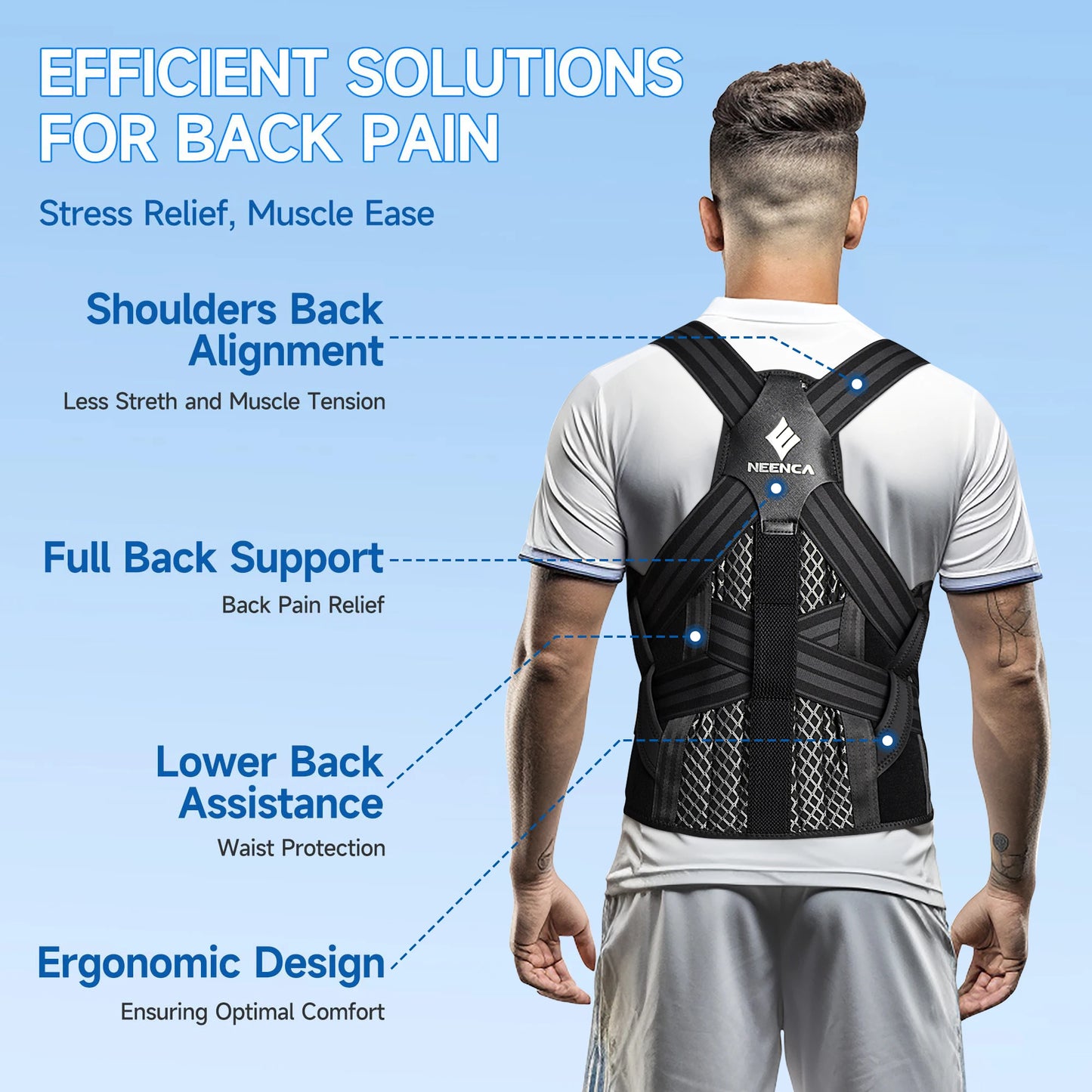 Posture Corrector Back Brace Adjustable Back Support
