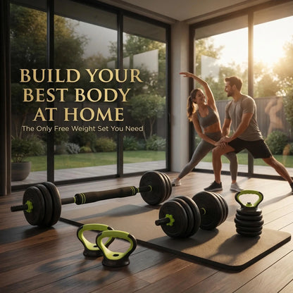 Adjustable Weight Set 44 Lbs, 4-in-1 Dumbbell Set
