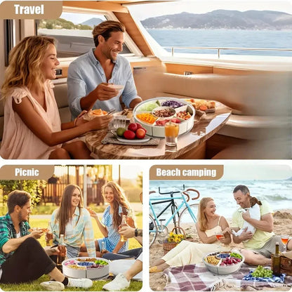 Clear Snack Divided Rotating Serving Tray
