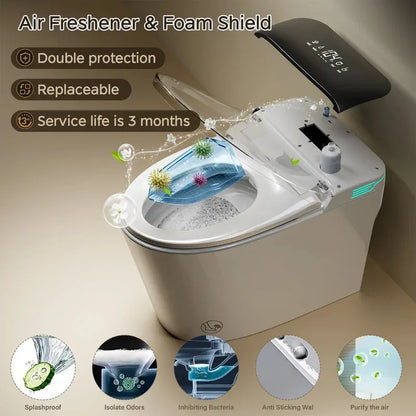 Elongated Smart Toilet with Bidet Built in