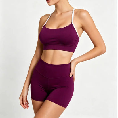 Women's 2Pcs Yoga Set Trim Sports Bra