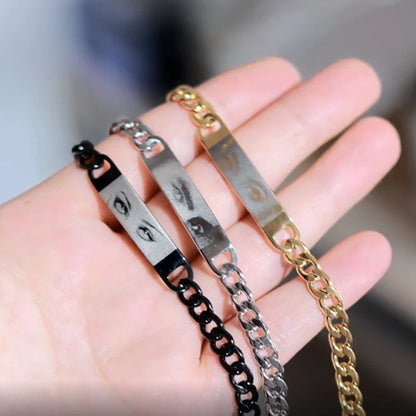 Letdiffery Personalized Eyes Photo Bracelets