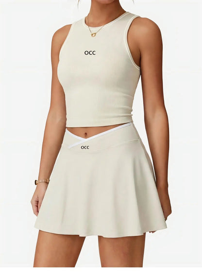 Tennis skirt set, golf half body patchwork skirt