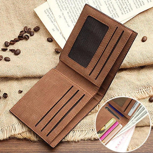 Men's Engraved Photo Wallet PU Leather