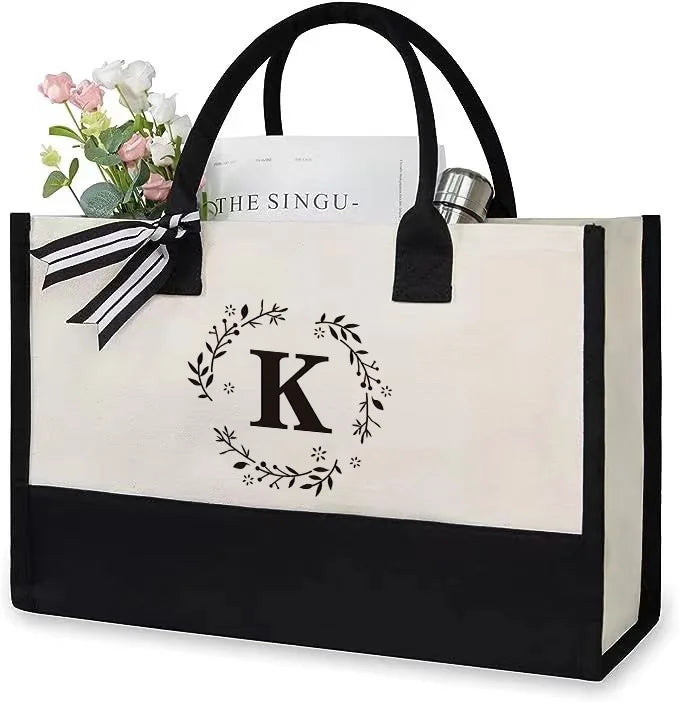 Canvas Tote Bag Letter Birthday Wedding Gift Personalized