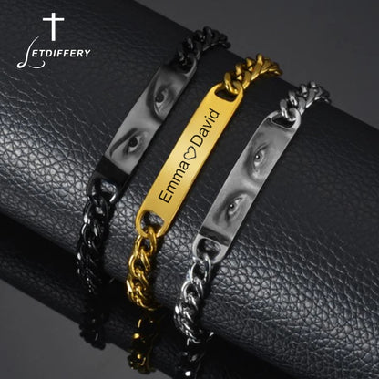 Letdiffery Personalized Eyes Photo Bracelets