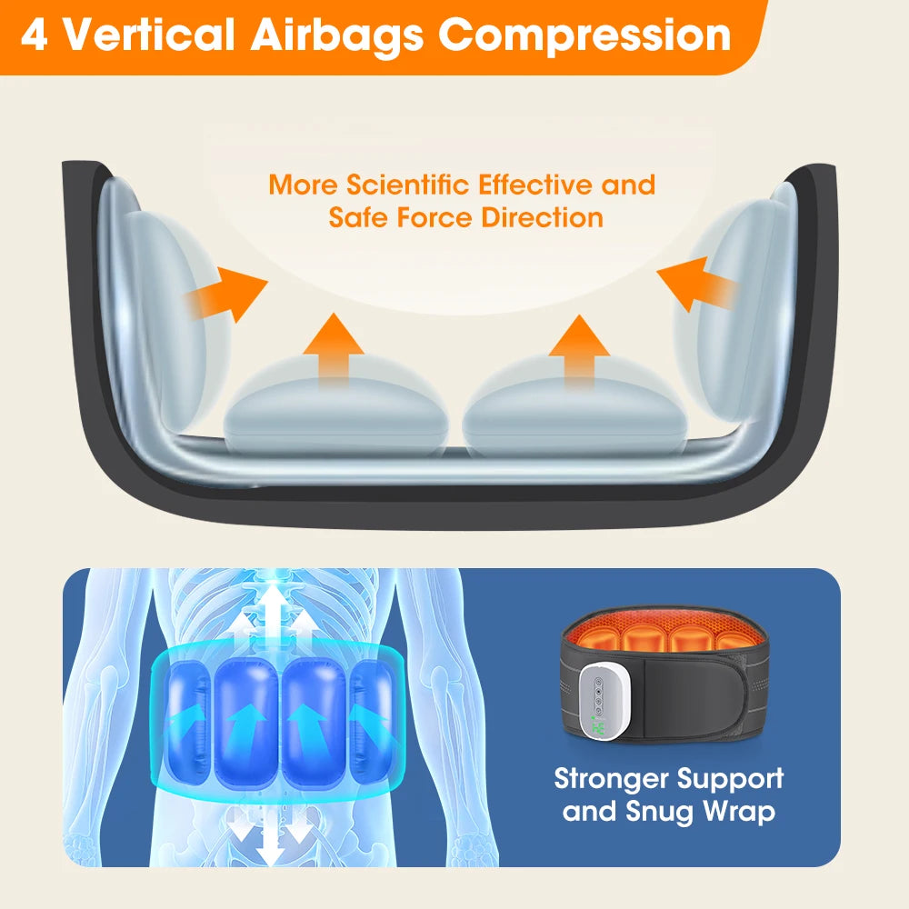 Cordless Heating Waist Belt with 3 Airbag Decompression