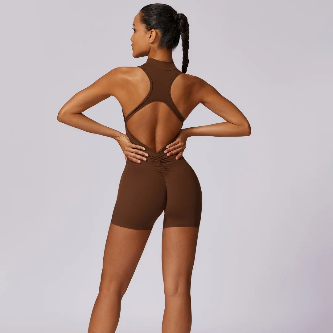 Solid Soft Backless Back Waist Scrunch Yoga