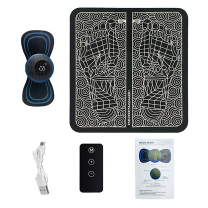 Electric Foot Massager Pad Neck Massage Set