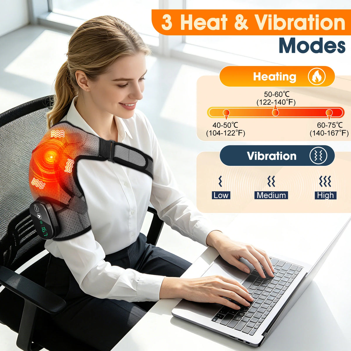 Cordless Electric Heated Shoulder Protector Vibration