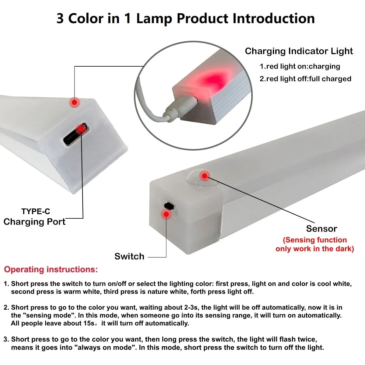 Wireless USB Rechargeable Motion Sensor LED