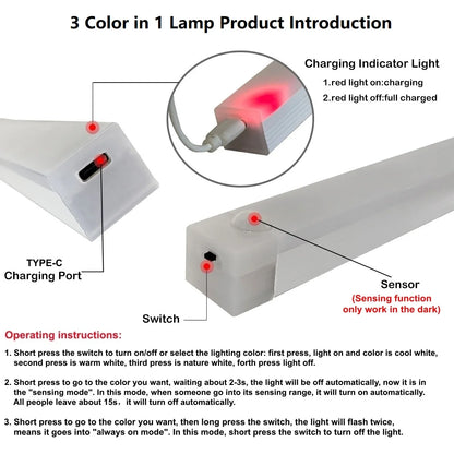 Wireless USB Rechargeable Motion Sensor LED