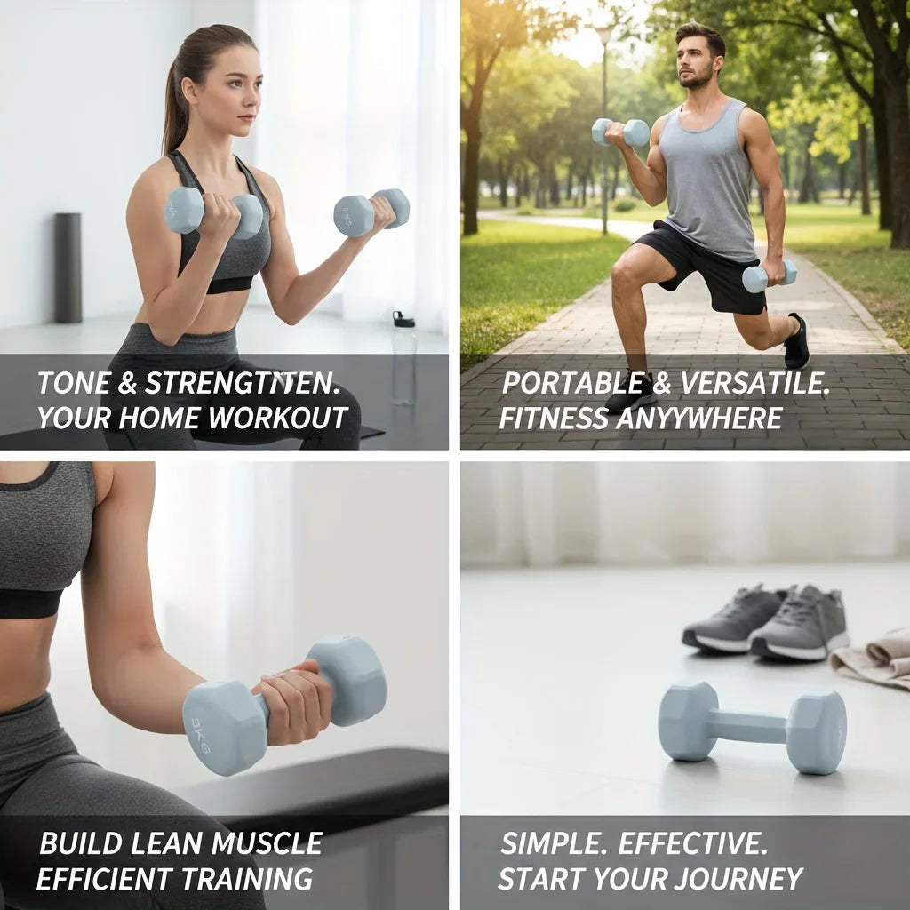2pc 1kg Women's Dumbbell Set Home Gym Yoga