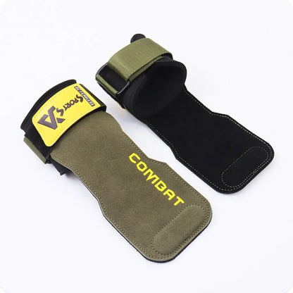 3-layers Cowhide Gym Gloves Grips Anti-Skid Weight