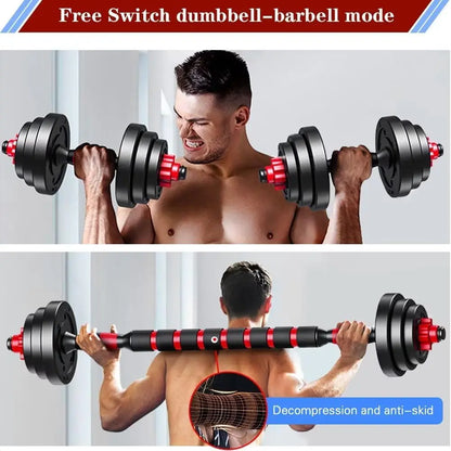 22lb 2-in-1 Adjustable Dumbbell & Barbell Set for Home