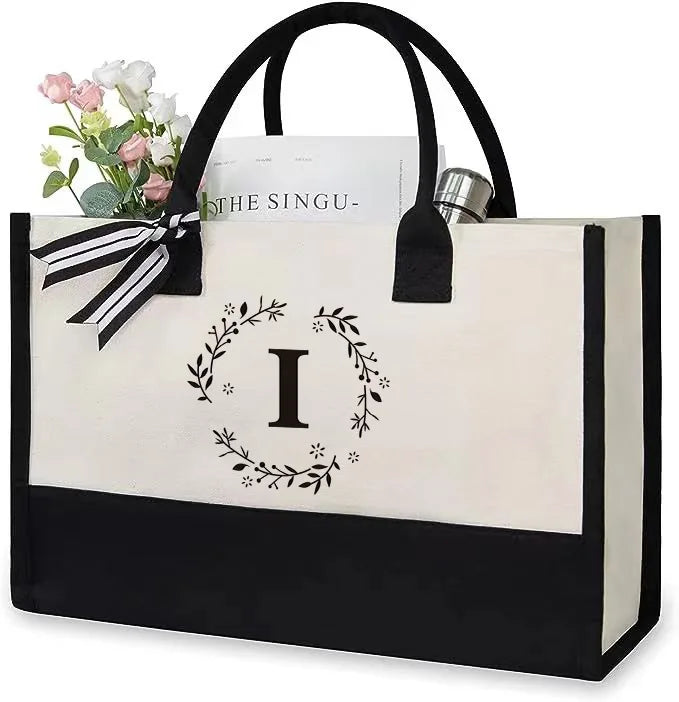 Canvas Tote Bag Letter Birthday Wedding Gift Personalized