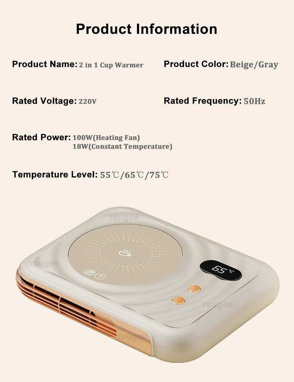 Electric Cup Warmer Cup Heater 2 in 1 coffee + tea
