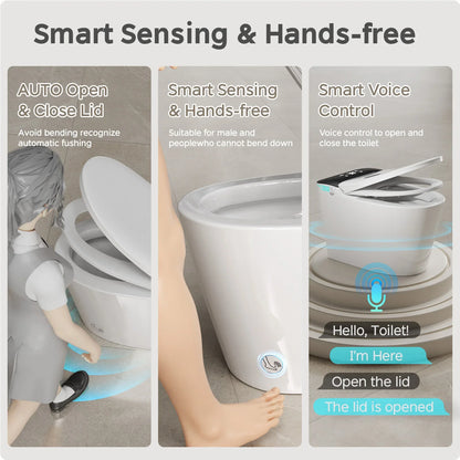 Elongated Smart Toilet with Bidet Built in