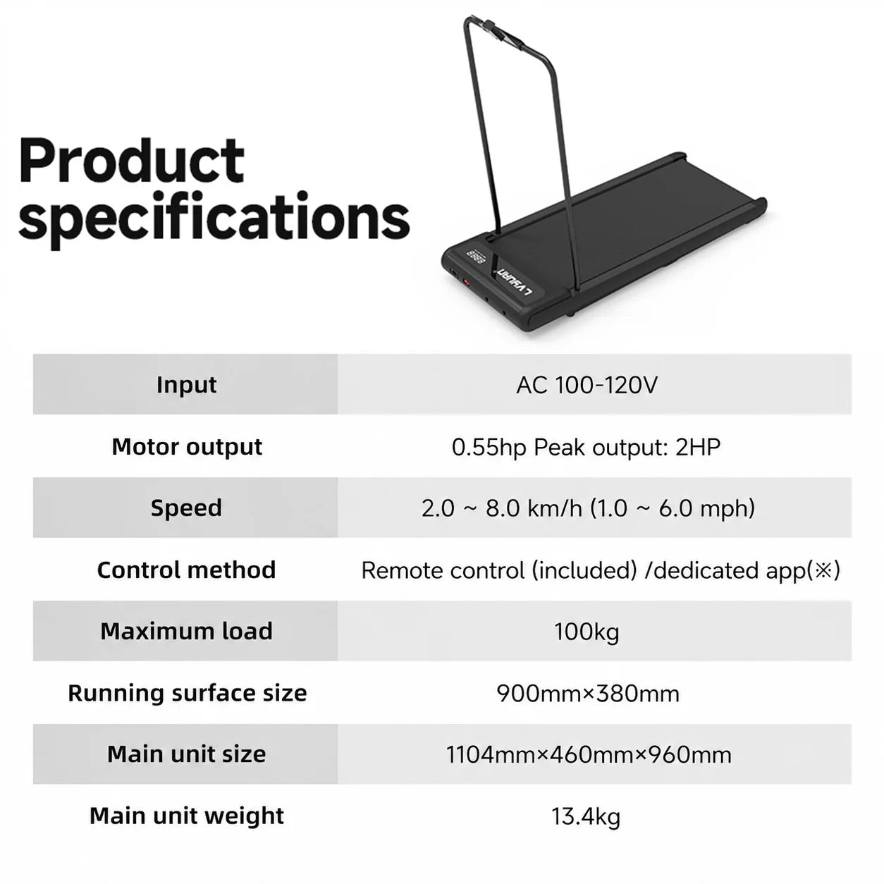 LVYUAN Walking Pad Treadmill 2HP Under Desk EQI_V5