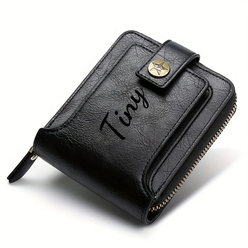 Custom Name Men's Wallet Gift Stylish Brown Faux