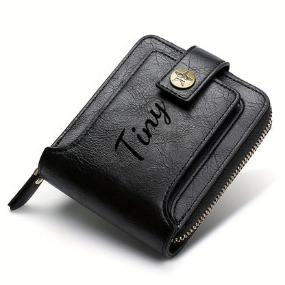 Custom Name Men's Wallet Gift Stylish Brown Faux