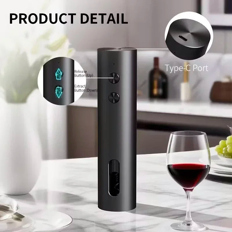 Rechargeable Electric Wine Opener with Foil Cutter