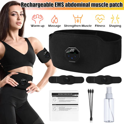 Rechargeable EMS Abdominal Muscle Trainer Belt