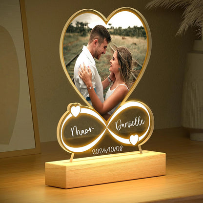 Personalized Photo Frame with Night Light, Customized