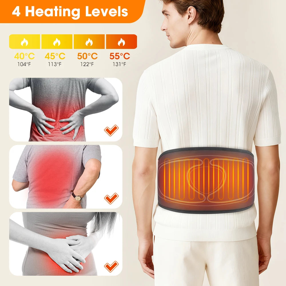Cordless Heating Waist Belt with 3 Airbag Decompression